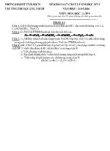 Đề khảo sát chất lượng học kỳ i năm học 2015-2016 môn  hóa học . Lớp 9